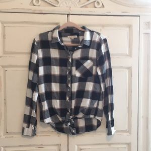 Harper tied checkered flannel